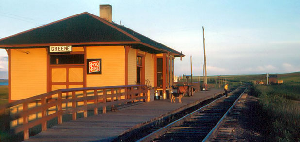 North end of the Soo Line Depot at Greene, North Dakota, 1951