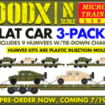 MTL DODX Flat Car 3-Pack Humvee